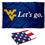 West Virginia Mountaineers Let's Go Flag and USA 3x5 Flag Set