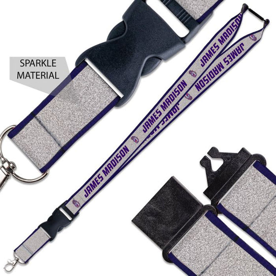 James Madison Dukes Lanyard w/Buckle Glitter 1"