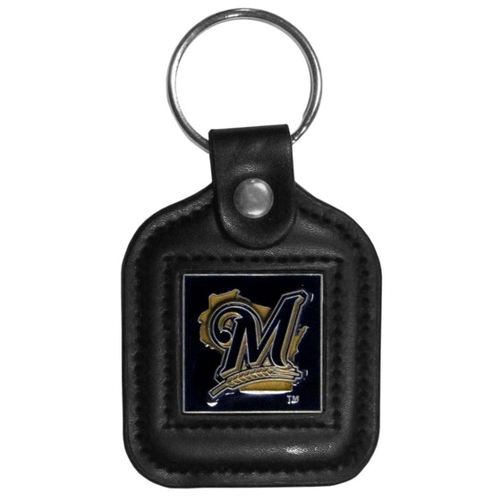 Milwaukee Brewers Key Ring Square Leather CO