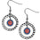 Chicago Cubs Earrings Hoop Rhinestone CO