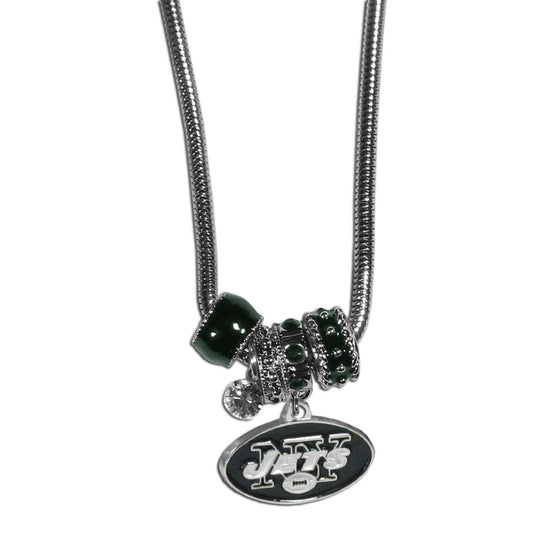 New York Jets Necklace Euro Bead Style - Special Order