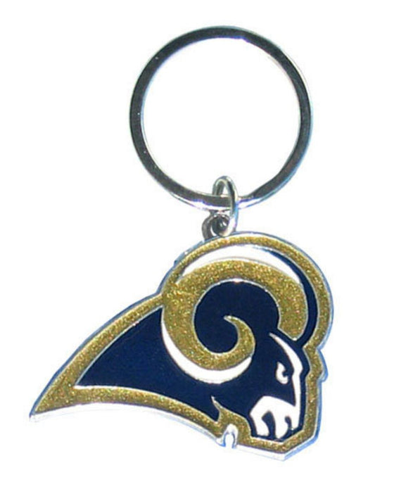 Los Angeles Rams Chrome Logo Cut Keychain - Special Order