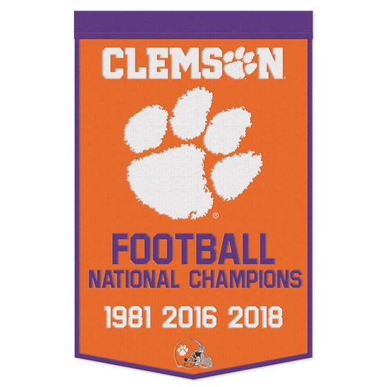 Clemson Tigers CELEBRATION Wool Banner 24" x 38"