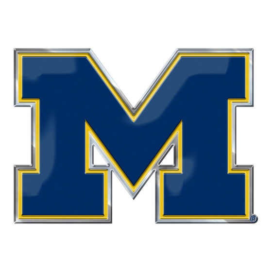 Michigan Wolverines Heavy Duty Aluminum Embossed Color Emblem (Blue)