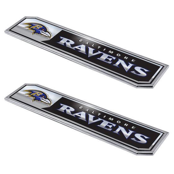 Baltimore Ravens 2 Piece Heavy Duty Aluminum Embossed Truck Emblem Set