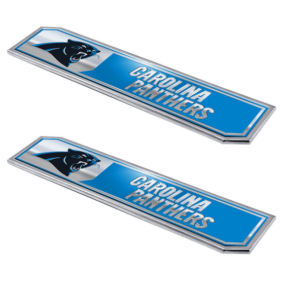 Carolina Panthers 2 Piece Heavy Duty Aluminum Embossed Truck Emblem Set