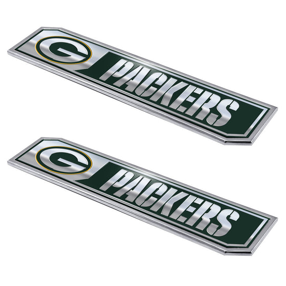 Green Bay Packers 2 Piece Heavy Duty Aluminum Embossed Truck Emblem Set