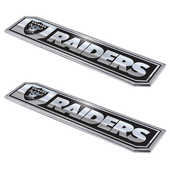 Las Vegas Raiders 2 Piece Heavy Duty Aluminum Embossed Truck Emblem Set