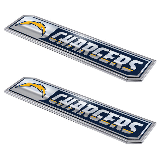 Los Angeles Chargers 2 Piece Heavy Duty Aluminum Embossed Truck Emblem Set