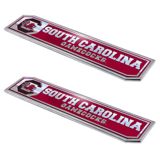 South Carolina Gamecocks 2 Piece Heavy Duty Aluminum Embossed Truck Emblem Set