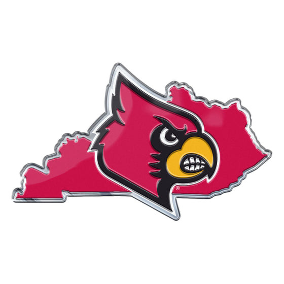 Louisville Cardinals Team State Aluminum Embossed Emblem