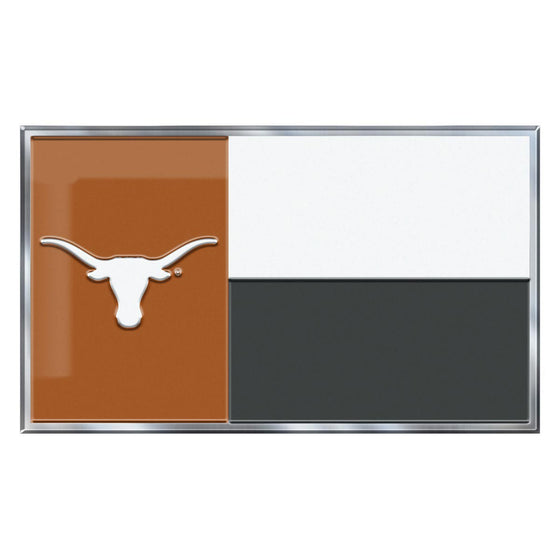 Texas Longhorns State Flag Aluminum Embossed Emblem