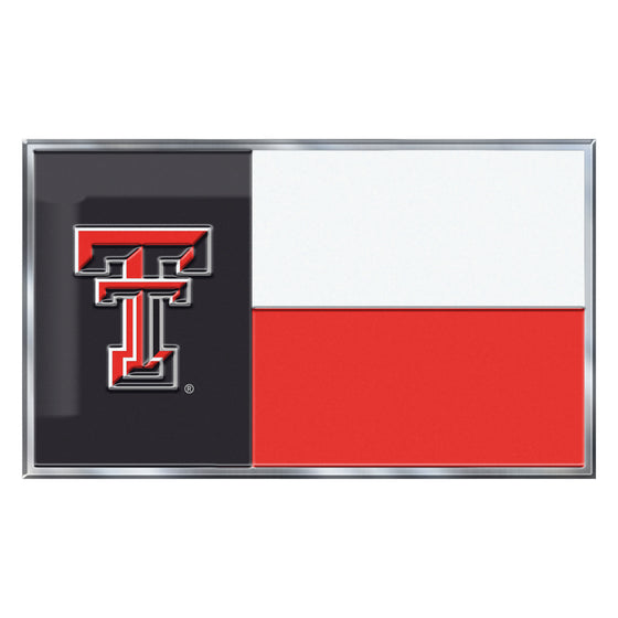 Texas Tech Red Raiders State Flag Aluminum Embossed Emblem