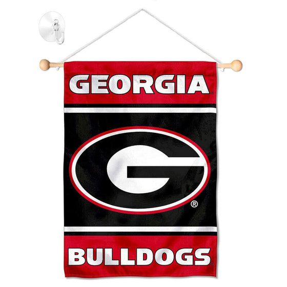 College Flags & Banners Co. Georgia Bulldogs Window Wall Banner Hanging Flag with Suction Cup