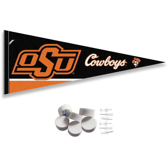 College Flags & Banners Co. Oklahoma State Cowboys Pennant Flag and Wall Tack Mount Pads