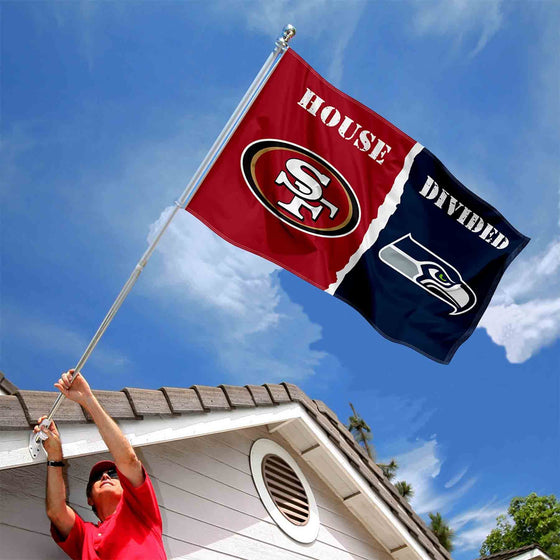 WinCraft San Francisco 49ers and Seattle Seahawks House Divided Flag Rivalry Banner