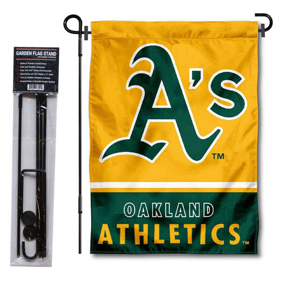 WinCraft Oakland Athletics Garden Flag with Stand Holder