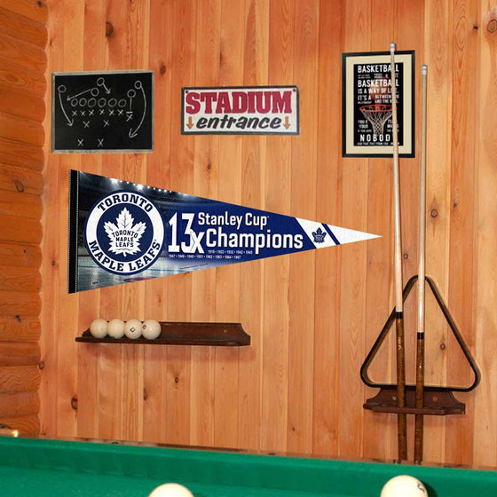 WinCraft Toronto Maple Leafs 13 Time Cup Champions Pennant Banner Flag