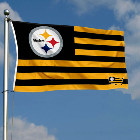 WinCraft Pittsburgh Steelers USA American Nation Stripes 3x5 Grommet Flag