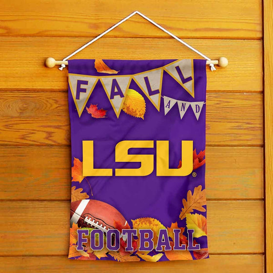 College Flags & Banners Co. Louisiana State LSU Tigers Fall Leaves Football Season Garden Yard Flag