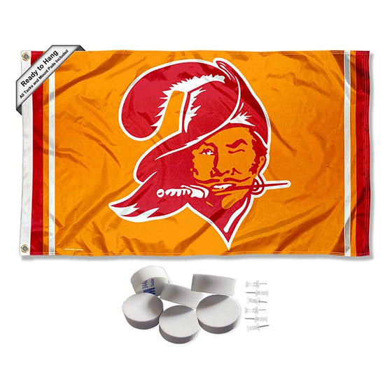 Tampa Bay Buccaneers Throwback Vintage Retro Banner and Tapestry Wall Tack Pads