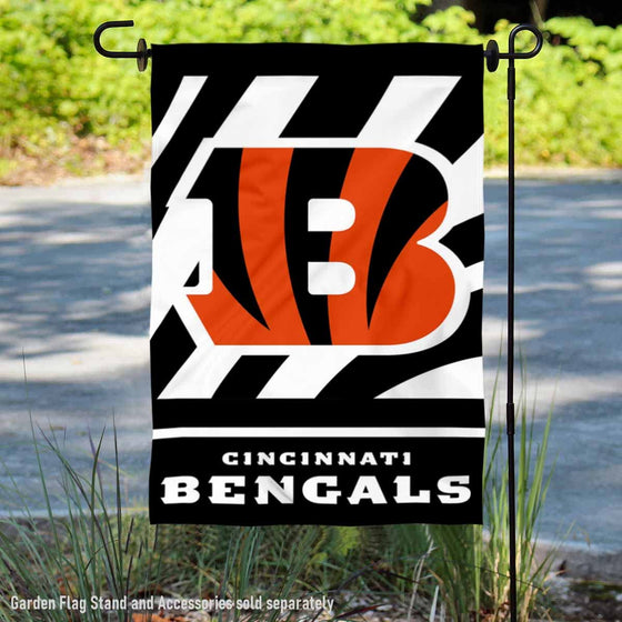 Cincinnati Bengals White Stripes Garden Flag Double Sided Banner