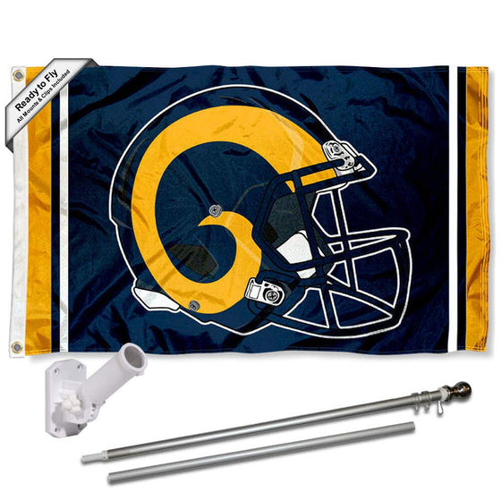 WinCraft Los Angeles Rams Helmet Flag Pole and Bracket Mount Kit