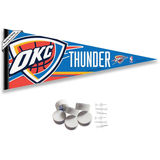 Oklahoma City Thunder Pennant Flag and Wall Tack Pads Mounts