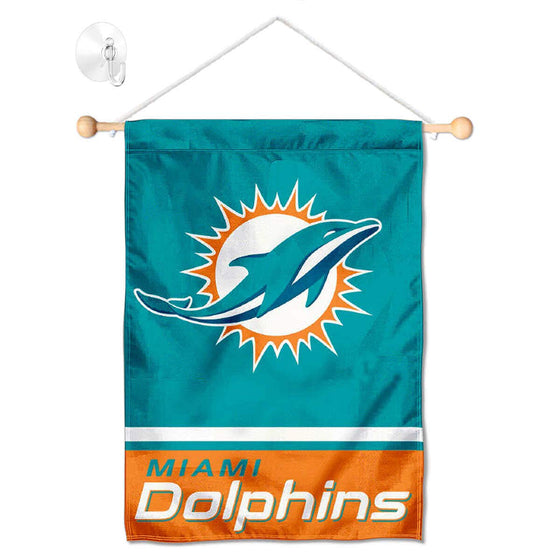 Miami Dolphins Banner Window Wall Hanging Flag with Suction Cup