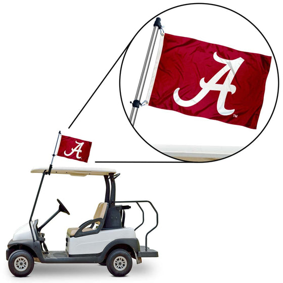 Alabama Crimson Tide Golf Cart Flag Pole and Holder Mounting Bracket