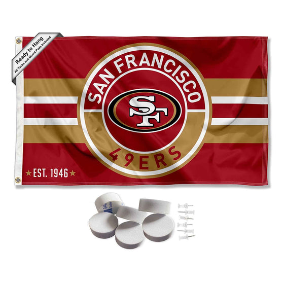 San Francisco 49ers Patch Button Banner and Tapestry Wall Tack Pads