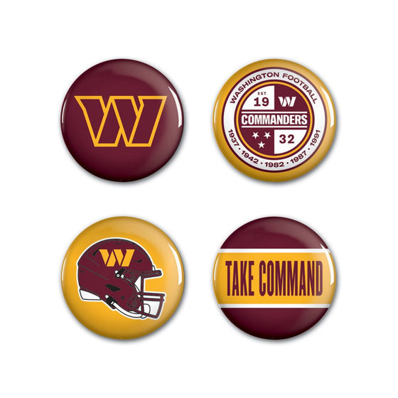 Washington Commanders Buttons 4 Pack