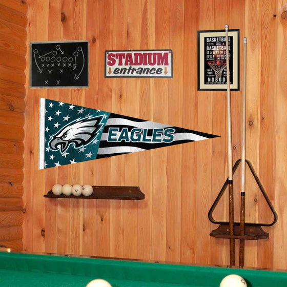 WinCraft Philadelphia Eagles Nation USA Americana Stars and Stripes Pennant Banner Flag