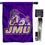 College Flags & Banners Co. James Madison Dukes New Logo Double Sided House Flag with Flag Pole Set