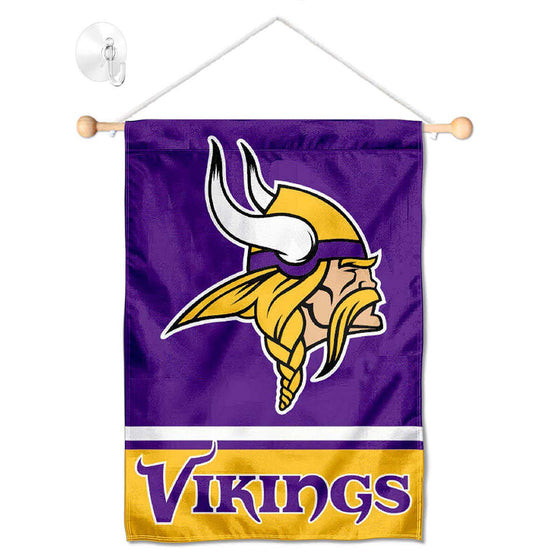 Minnesota Vikings Banner Window Wall Hanging Flag with Suction Cup