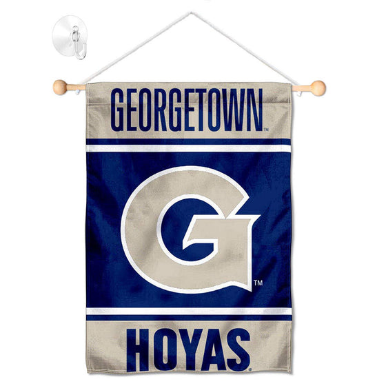 College Flags & Banners Co. Georgetown Hoyas Window Wall Banner Hanging Flag with Suction Cup