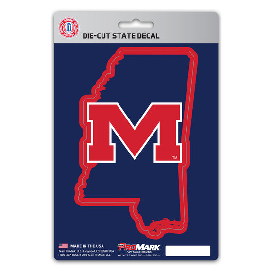 Ole Miss Rebels Team State Shape Decal Sticker