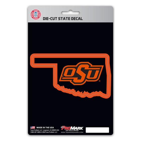 Oklahoma State Cowboys Team State Shape Decal Sticker