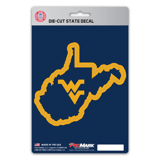 West Virginia Mountaineers Team State Shape Decal Sticker