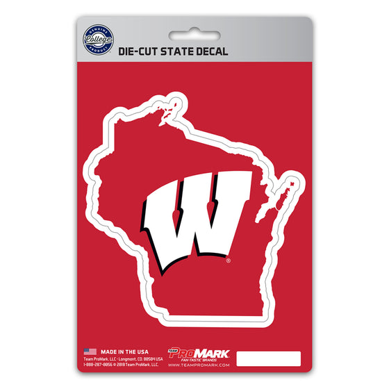 Wisconsin Badgers Team State Shape Decal Sticker