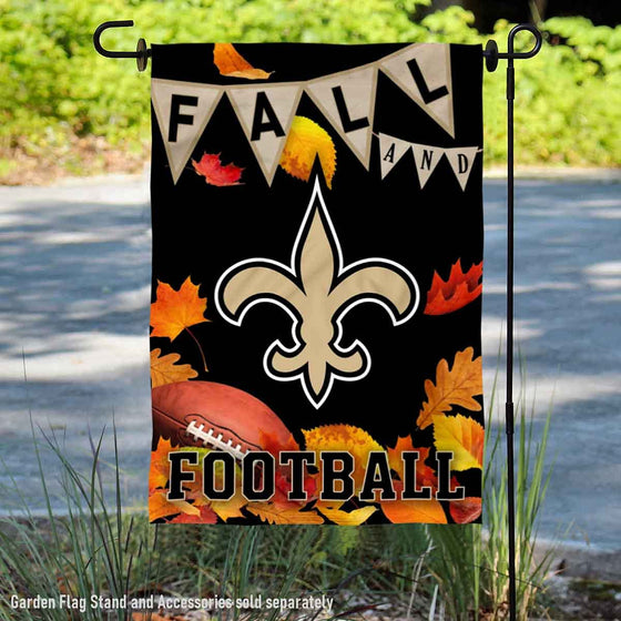 New Orleans Saints Fall Leaves Decorative Football Garden Flag Double Sided Banner