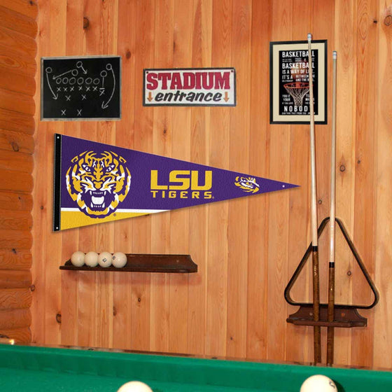 College Flags & Banners Co. Louisiana State LSU Tigers Pennant Flag and Wall Tack Mount Pads