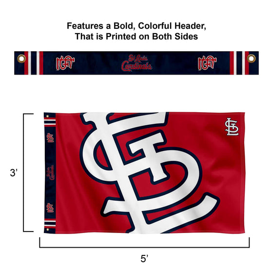 WinCraft St. Louis Cardinals Printed Header Flag 3x5 Banner