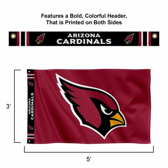 WinCraft Arizona Cardinals Printed Header 3x5 Foot Banner Flag