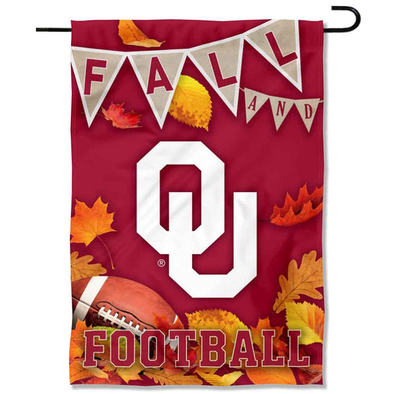 College Flags & Banners Co. Oklahoma Sooners Fall Leaves Football Season Garden Yard Flag