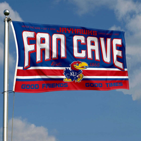 Kansas Jayhawks Fan Man Cave Banner Flag