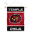 College Flags & Banners Co. Temple Owls Window Wall Banner Hanging Flag with Suction Cup