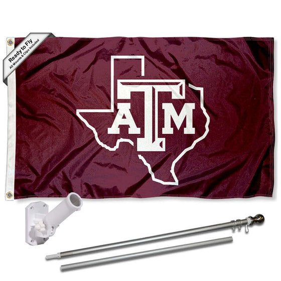 College Flags & Banners Co. Texas A&M Aggies Lone Star Flag with Pole and Bracket Complete Set