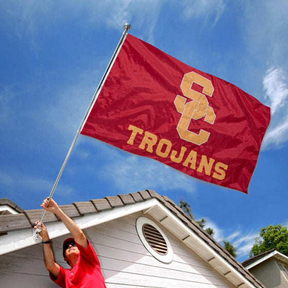 College Flags & Banners Co. USC Trojans Embroidered and Stitched Nylon Flag