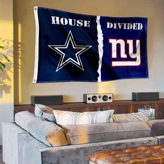 WinCraft Dallas and New York Giants House Divided Flag Rivalry Banner